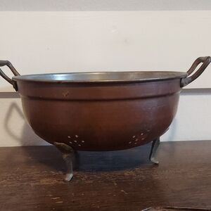 Vintage Copper Colander with Handles